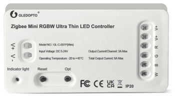 Gledopto Sterownik LED RGBW Ultra Thin ZigBee