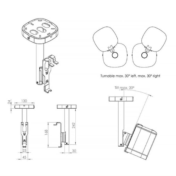 Cavus Ceiling Mount One (czarny)