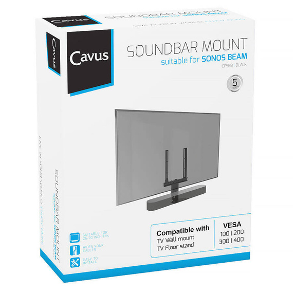 Cavus TV Wall Mount Beam (czarny)