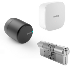 Zamek tedee GO (grafitowo-czarny) + Wkładka typu C + Mostek wifi