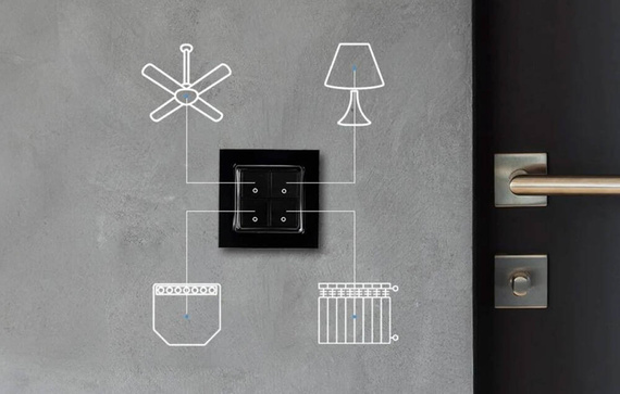 Włącznik ścienny Shelly 4 przyciski (czarny)