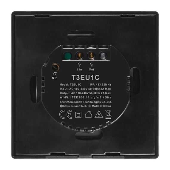 Dotykowy włącznik światła WiFi + RF 433 Sonoff T3 EU TX (1-kanałowy)