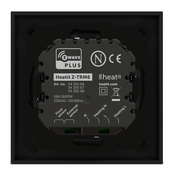 Heatit Z-TRM6 termostat 16A (czarny) Z-wave