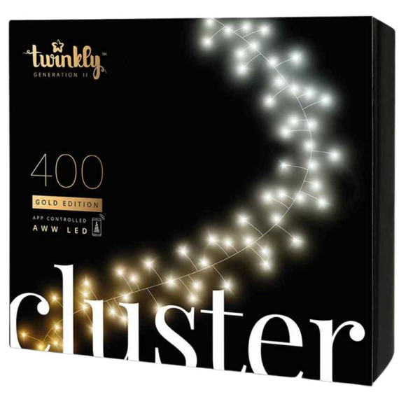 Gęsty łańcuch Twinkly Cluster 400 LED GOLD AWW