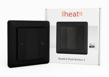 Heatit Z-Push 2x przycisk na ścianę czarny Z-wave