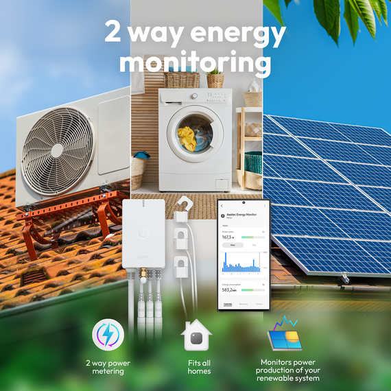 Aeotec Home Energy Meter 8 - 3 klemy GEN8 (60A)