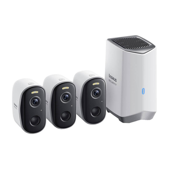 Zestaw 3 kamer bezpieczeństwa N1 Baseus 2K (białe)