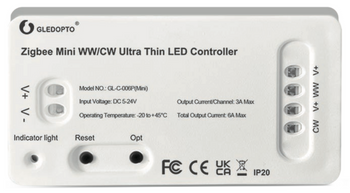 Gledopto Sterownik LED CCT Ultra Thin ZigBee